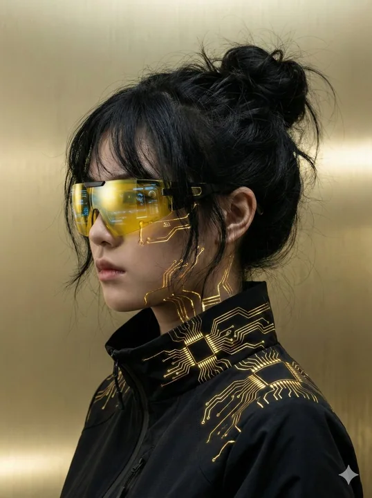 赛博朋克黑金机能风侧颜