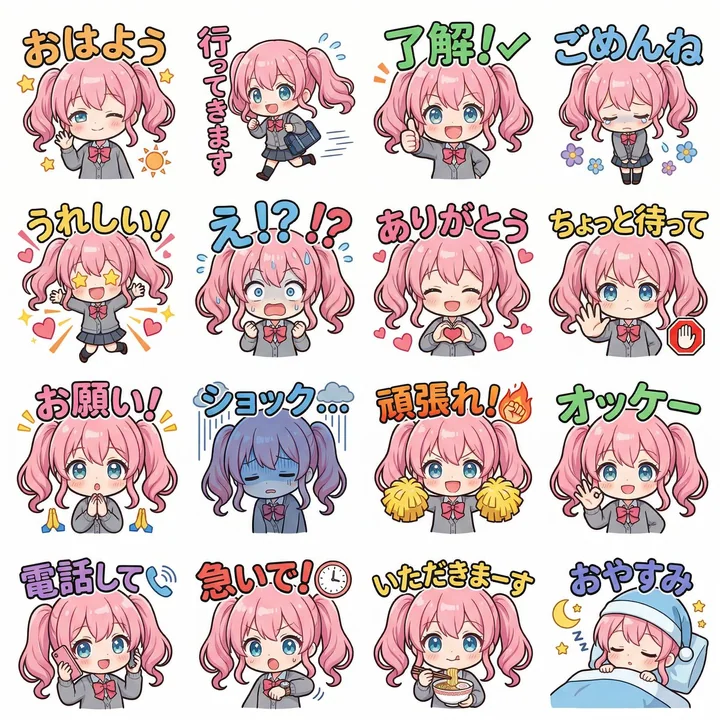 萌系女高中生日常可爱表情包