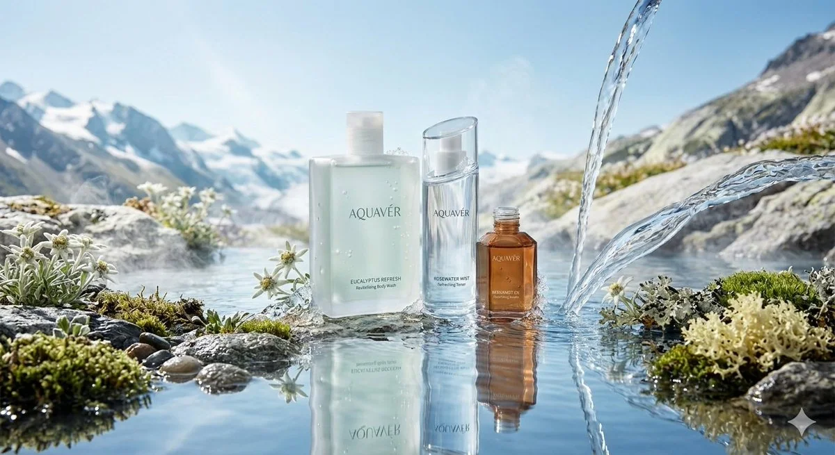 雪山冰川间的纯净护肤视觉大片