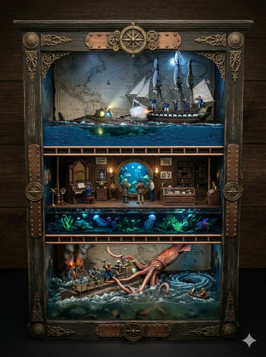 海底两万里微缩立体景箱