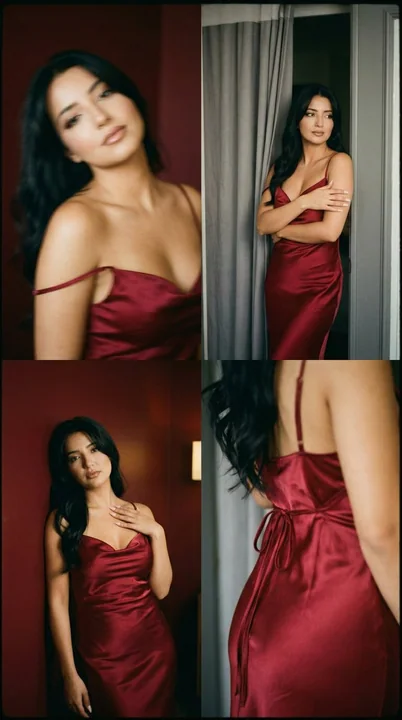 Velvet Red Silk Intimate Photos in a Dreamy Film Noir Style