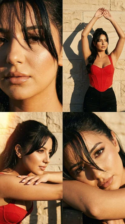 أغطية صور موضة حمراء من أشعة الغسق