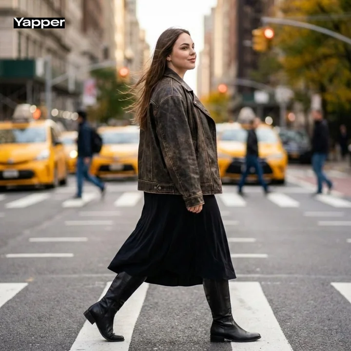 Photos de mode haute couture d'automne dans les rues de la ville