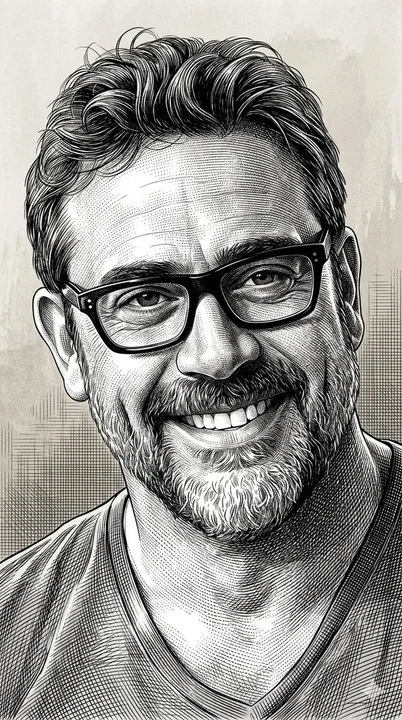 Минималистичный портрет человека в стиле иллюстраций Дора