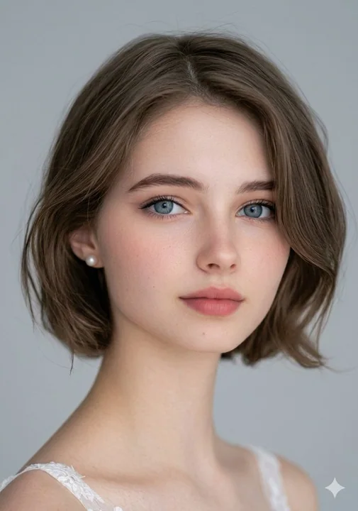 超写实蓝眼少女特写肖像