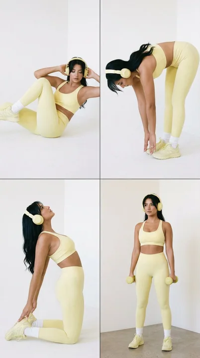 ミルクティー色系の四宮格フィットネスフォト