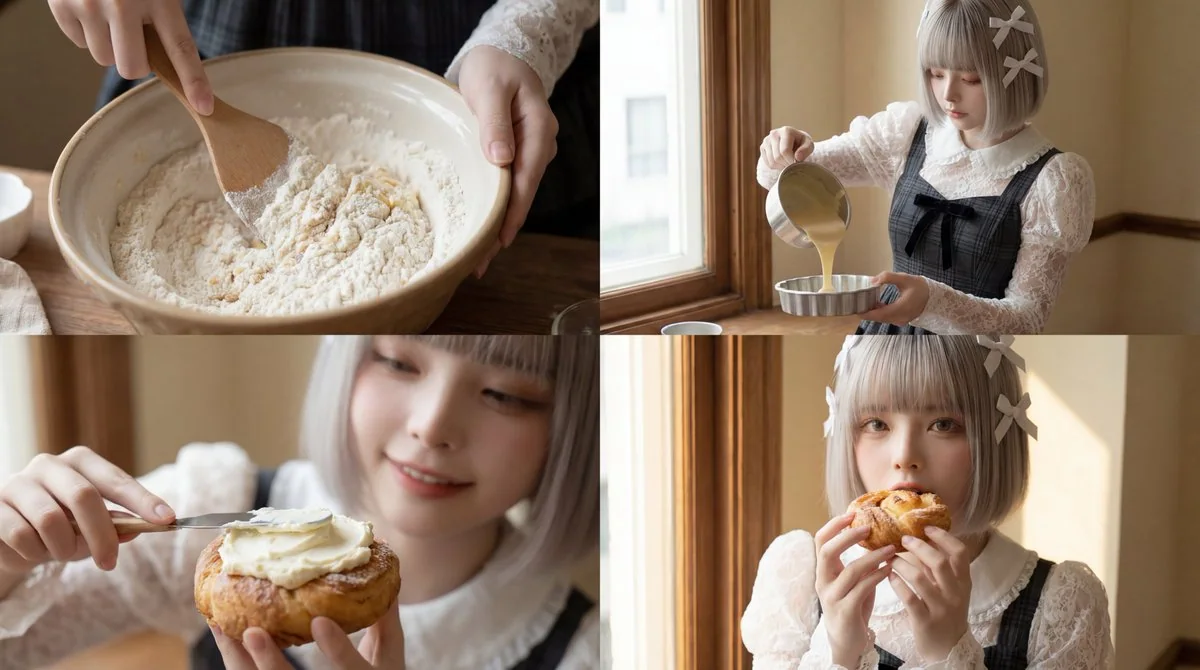 电影感烘焙少女的沉浸式甜点时光