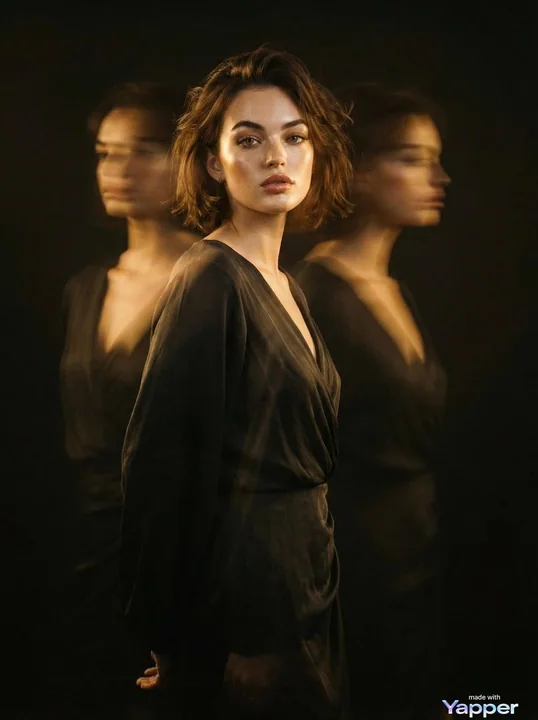 ダークな影のスタジオ、超現実的なダブルエクスポージャー人像