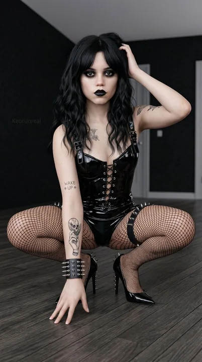 暗黑哥特风格安娜德阿玛斯魅惑蹲姿