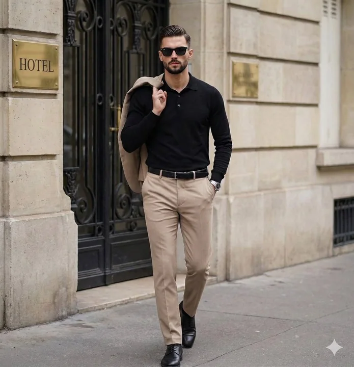 Urban sophisticated male model street candid shots