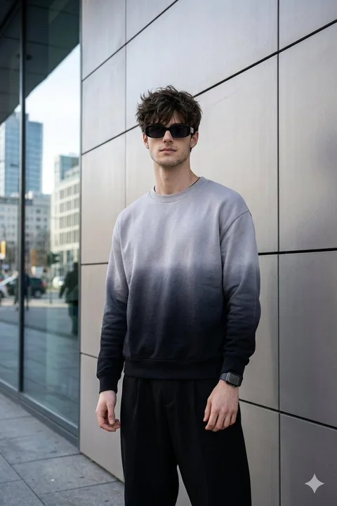 现代建筑前的质感时尚男模