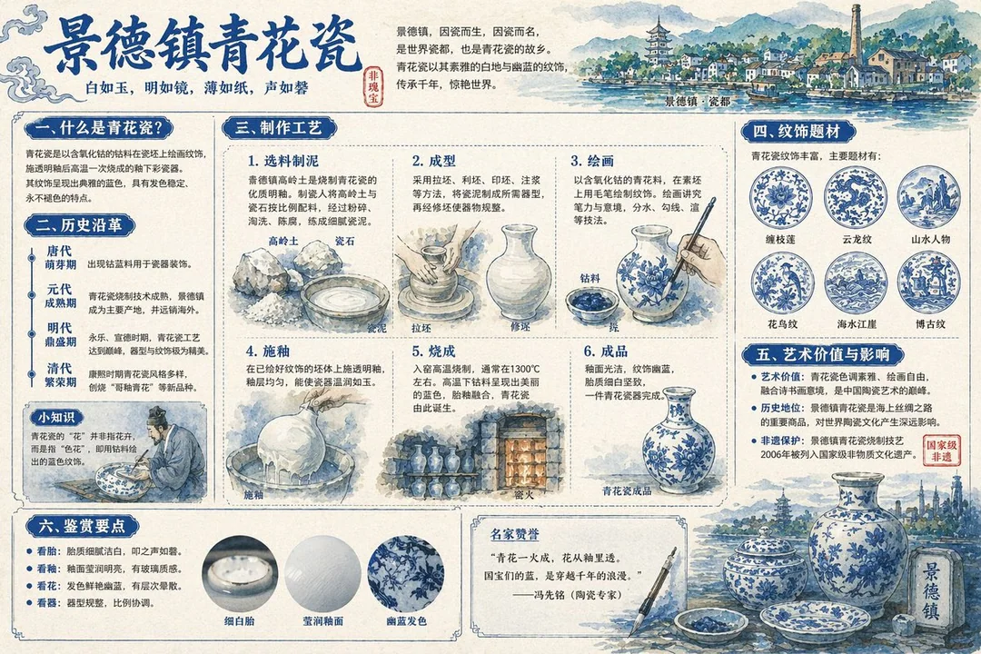 Jingdezhen Blue and White Porcelain Comprehensive Explanation Atlas