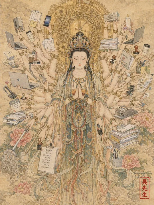 Guanyin devenue une travailleuse ordinaire