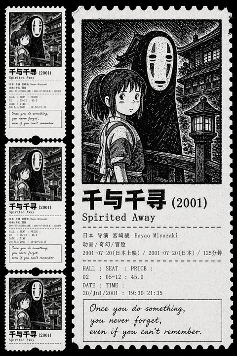 Affiche de billet de cinéma vintage