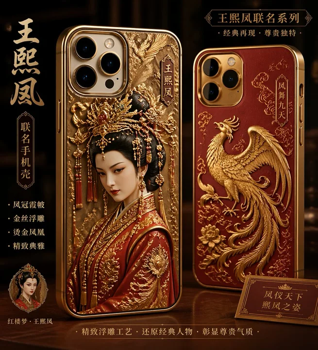 Wang Xifeng Gold Thread Embossed Phone Case
