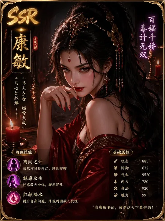 天龙八部康敏妖妇角色SSR卡