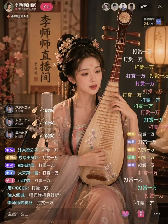 قناة بث مباشر للي شيشي تؤدي على آلة البان جو بالطريقة القديمة