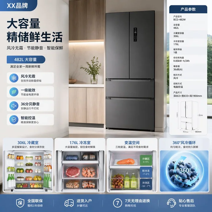 冰箱电商产品展示图