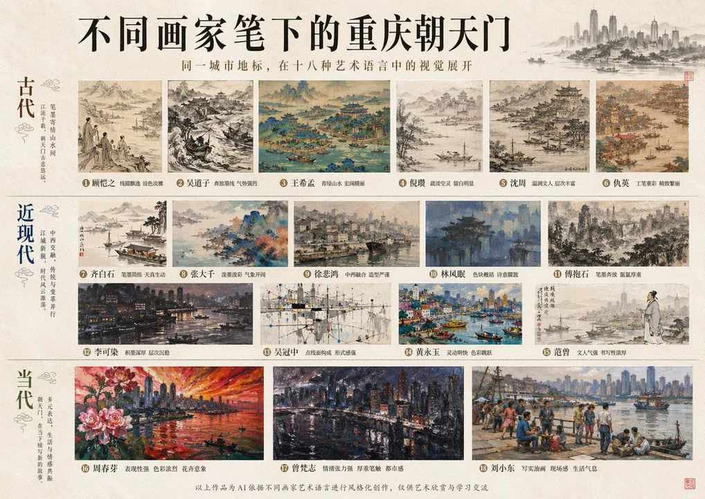 Eighteen Masters Paint the Mountain City's Chao Tianmen