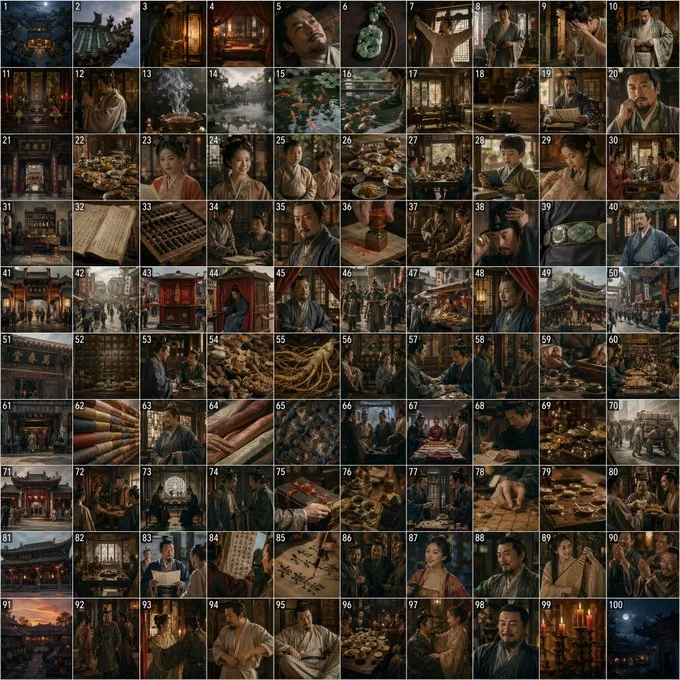 A Day in the Life of Ximen Qing - Hundred Grids of Storyboards