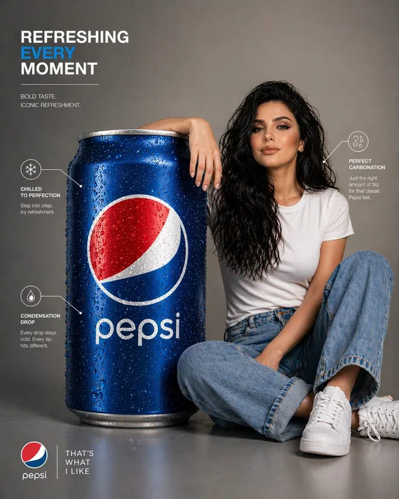 Giant Pepsi and Girl Infographic