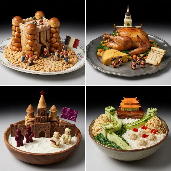 Culinary MicroPaintings of the Four Great Revolutions
