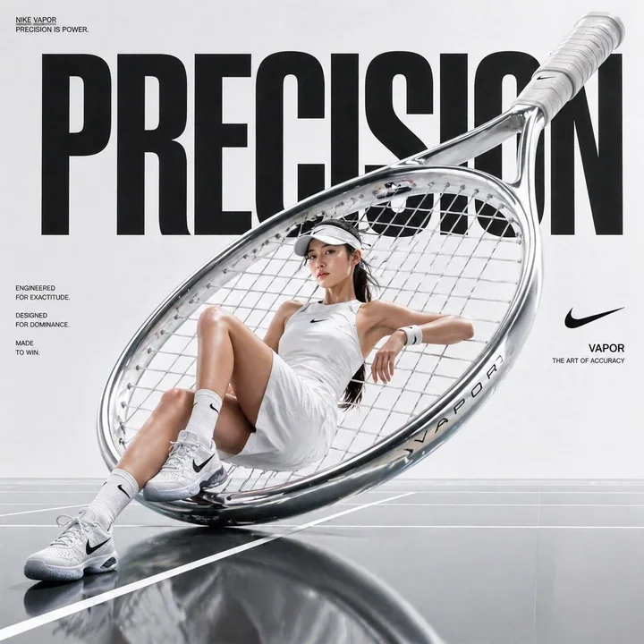 Avant-garde luxurious sports fashion photo shoot