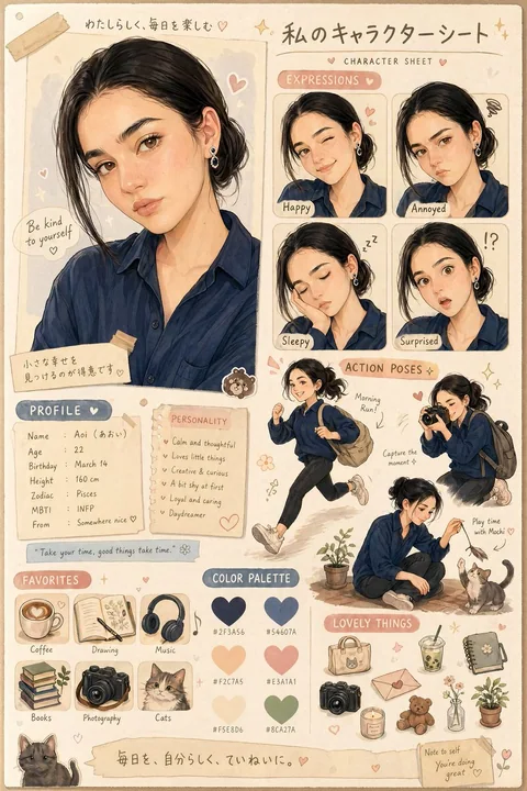 Warm Japanese Character Design