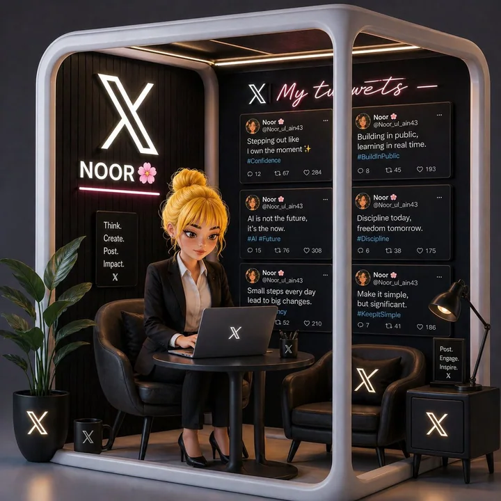 X Brand Office Booth under Neon Lights