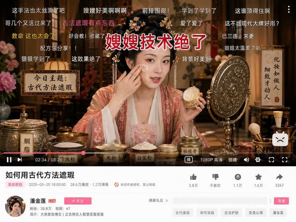 الجمالية تغمر شاشات البث المباشر لدورة تجميلية تؤديها بان جينليان