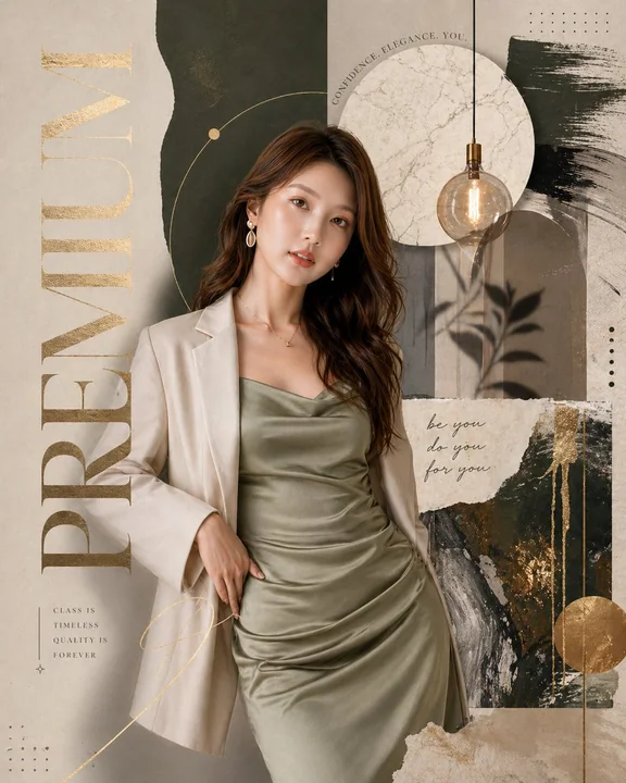 Luxury fashion magazine collage poster