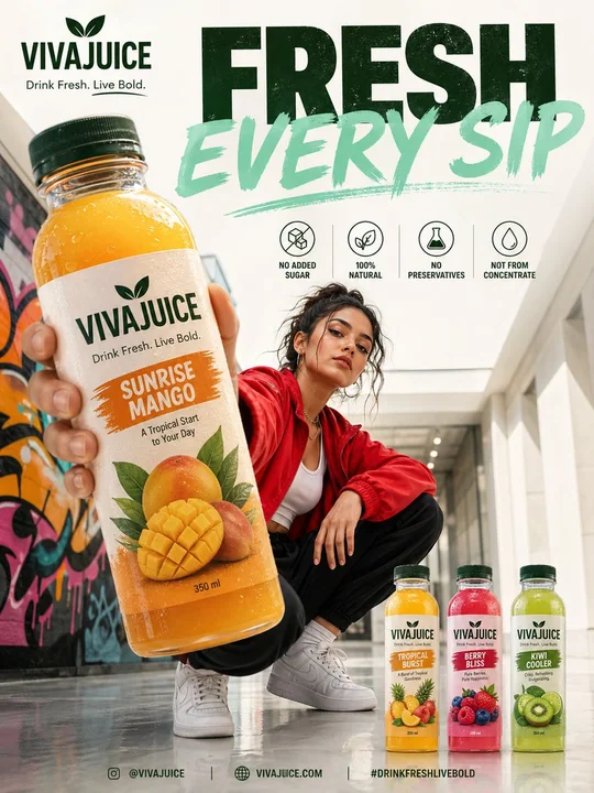 Street Style Lady Juice Advertisement Poster