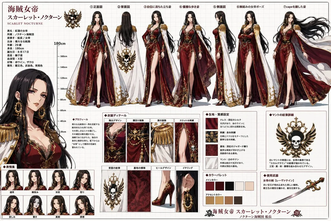 Design d'une reine noire au style pirate