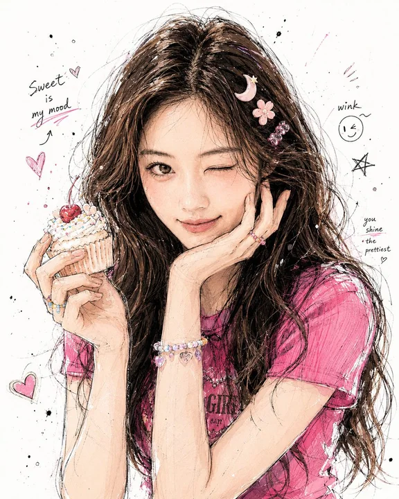 韓国風手描グラフィティ感人物ポスター