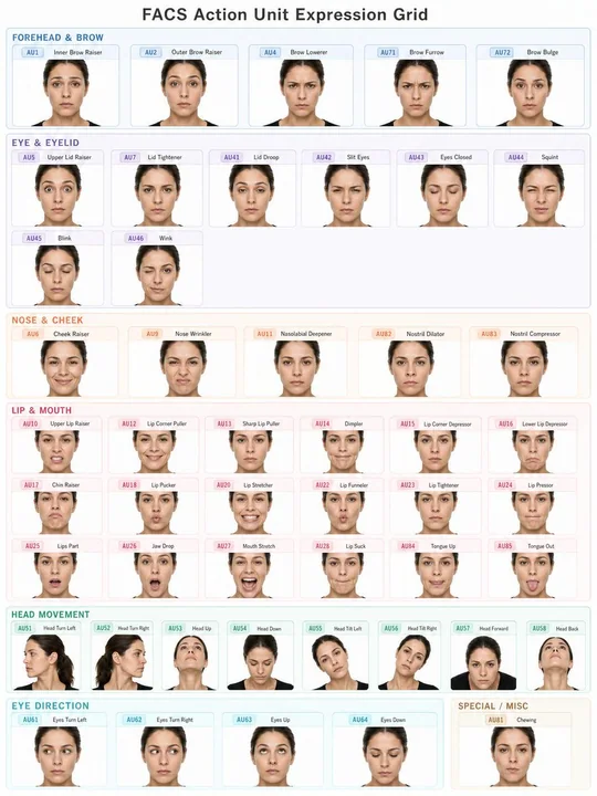 شبكة وحدات التعبير FACS للنساء البالغات