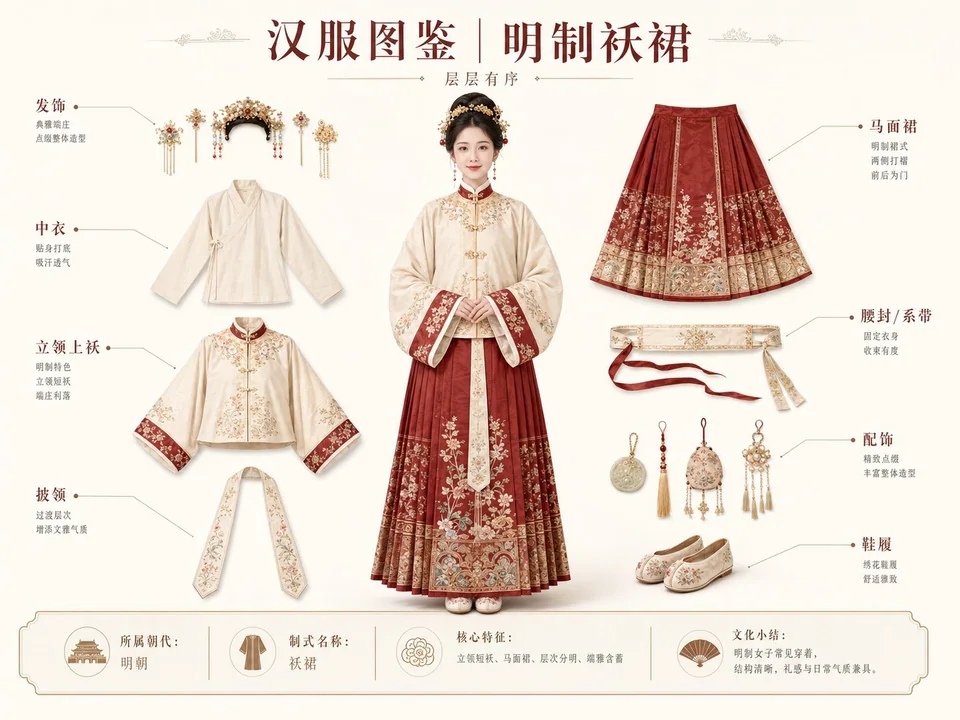 Poster of a woman wearing Hanfu clothing catalog