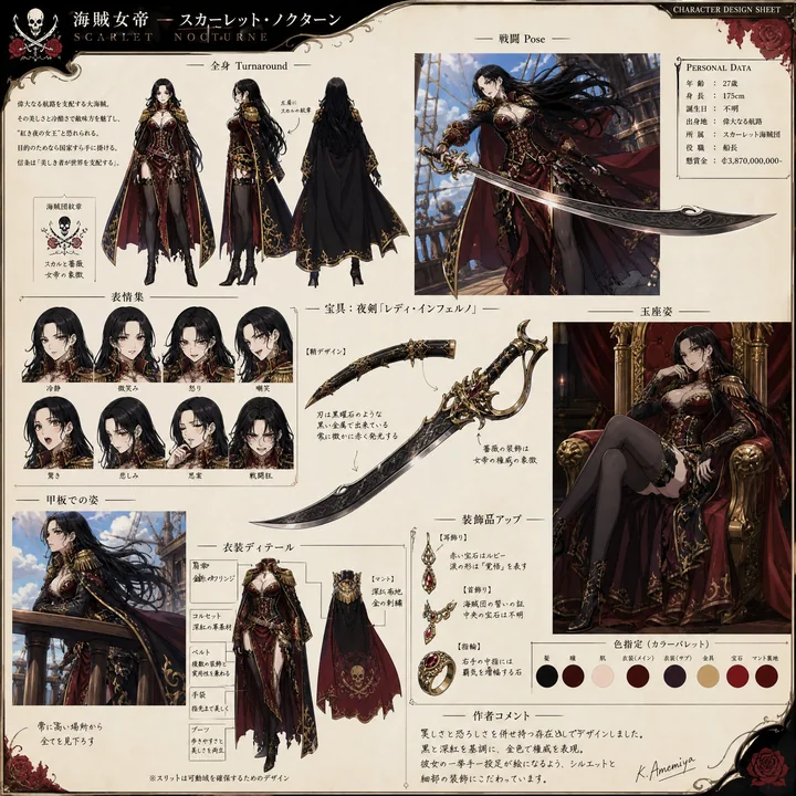 Mysterious Pirate Empress High-End Anime Character Design Collection