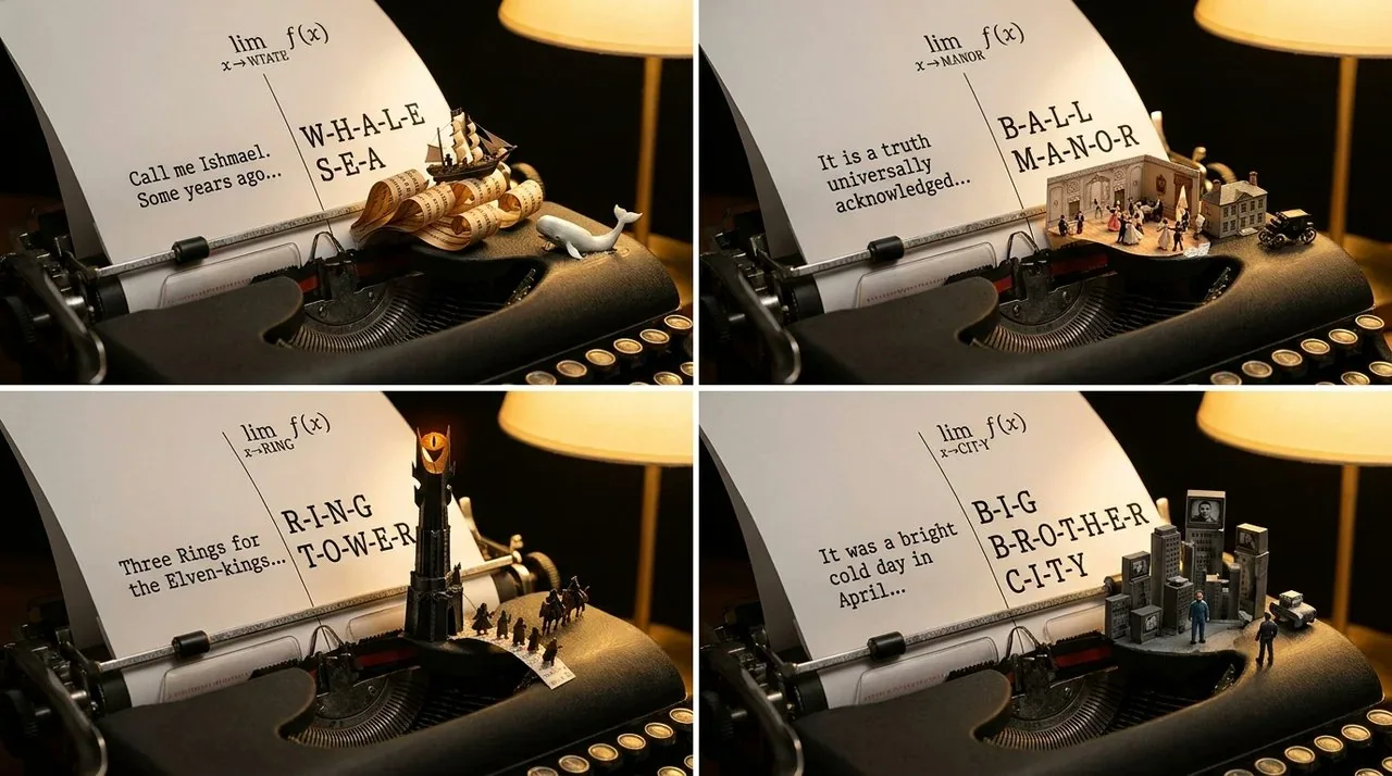 Mechanical typewriter leaps into a fantastical miniature world