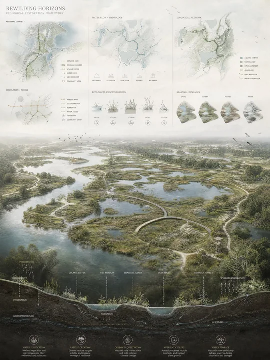 竞赛级景观建筑生态排版视觉海报