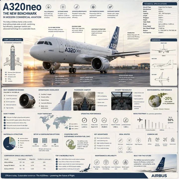 现代商业客机航空百科参考信息图
