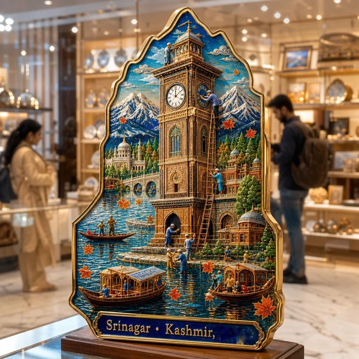 Сринагарский магнит на холодильник из перегородчатой эмали Cloisonné