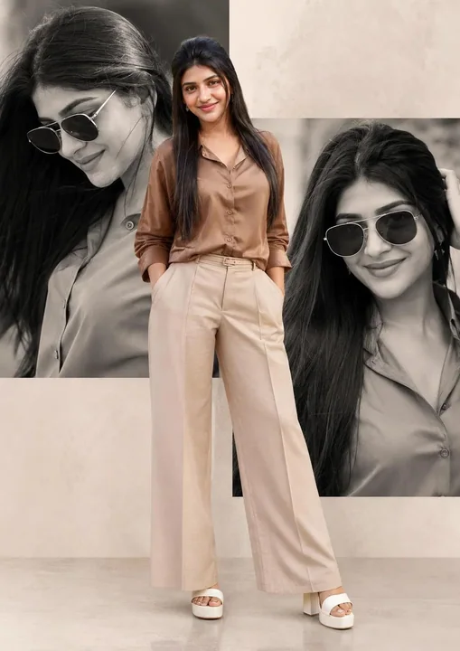 Minimalist Indian women's fashion collage portrait