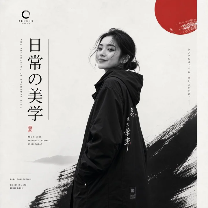日式極簡主義高端時尚海報