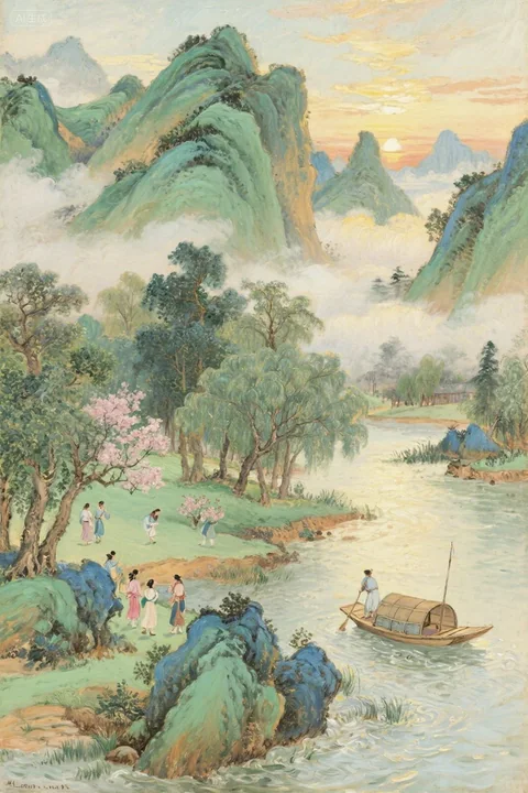 Chinese ancient painting restoration realistic photography prompt words
