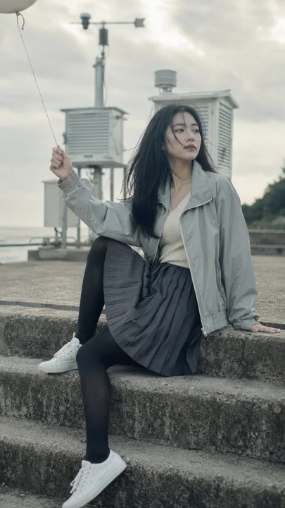 海邊氣象站韓系偶像時尚肖像