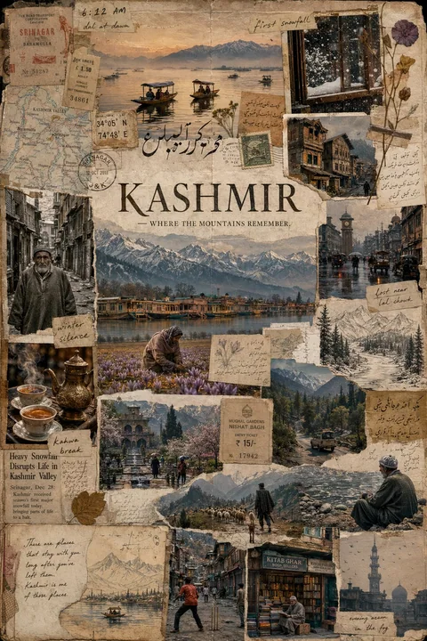 Kashmir 电影感旅行拼贴海报