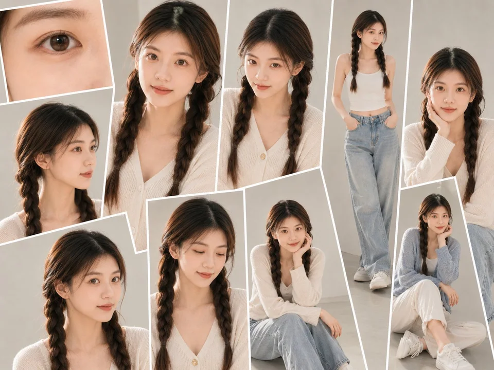 Realistic portrait composite photography studio style