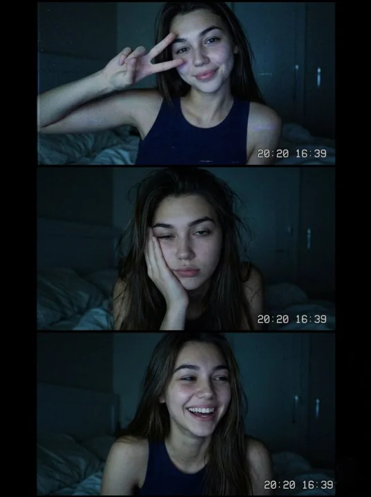 复古摄像机风格的Y2K少女卧室拼贴