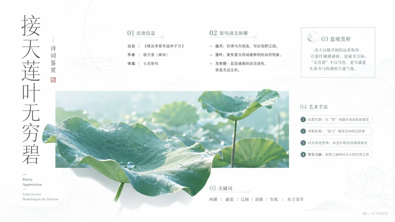 Minimalist business aesthetics, lotus leaves stretching to the horizon, infinitely verdant poster