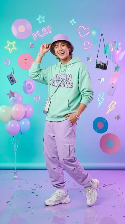奇幻可愛風亞洲少女柔和哥特時尚人像